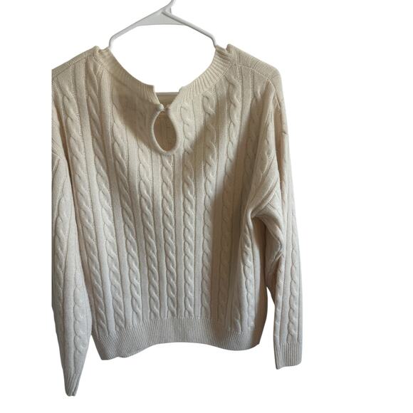 Grey Ven Women's XSmall White Halket Wool Cashmere Crew Neck Long Sleeve Sweater - Picture 8 of 11